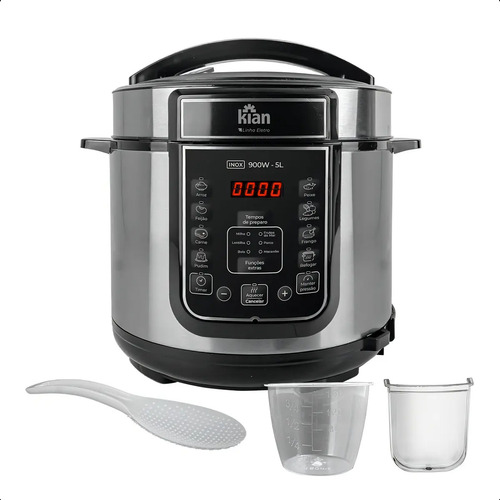 Panela De Pressão Elétrica 5 Litros Kian Inox