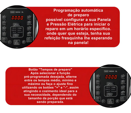 Panela De Pressão Elétrica 5 Litros Kian Inox
