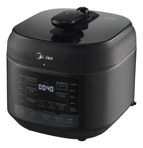 Panela De Pressão Elétrica 5l Nutripro Preta Midea Cor Preto