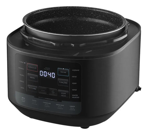 Panela De Pressão Elétrica 5l Nutripro Preta Midea Cor Preto