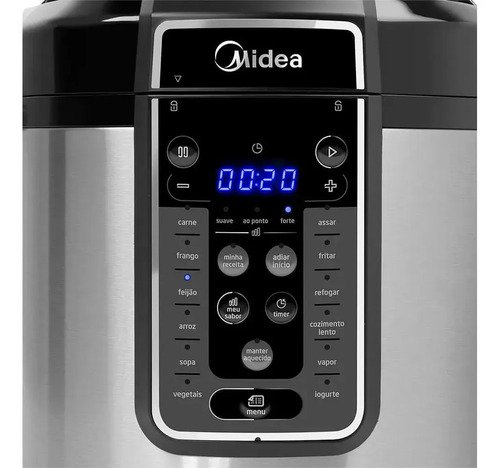 Panela De Pressão Elétrica 6 L Mastersteam Inox Midea Cor Cinza Voltagem