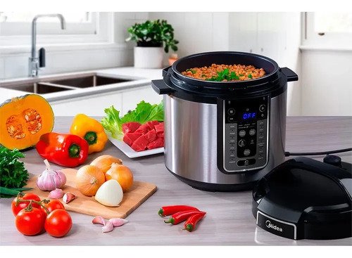 Panela De Pressão Elétrica 6 L Mastersteam Inox Midea Cor Cinza Voltagem