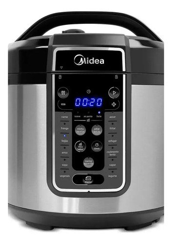Panela De Pressão Elétrica 6 L Mastersteam Inox Midea Cor Cinza Voltagem