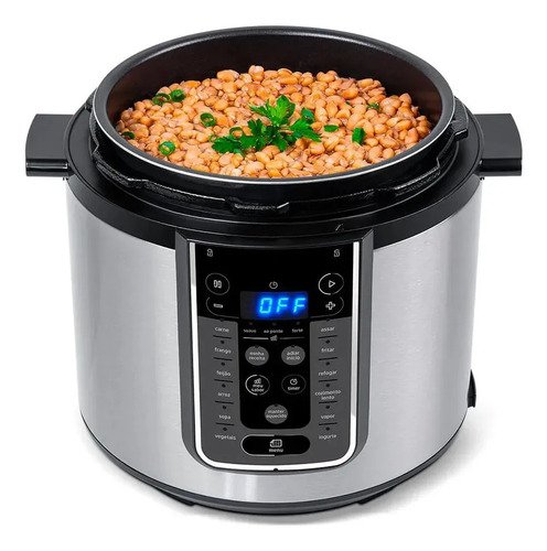 Panela De Pressão Elétrica 6 L Mastersteam Inox Midea Cor Cinza Voltagem