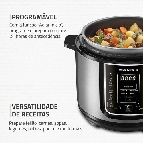 Panela de Pressão Elétrica Digital 5L Mondial 900W - PE-38