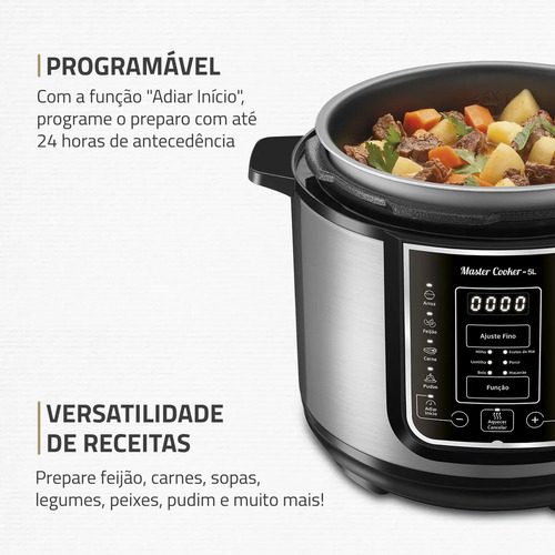 Panela de Pressão Elétrica Digital 5L, Mondial 900W - PE-38