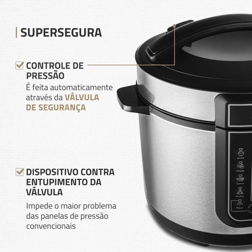 Panela de Pressão Elétrica Digital 5L Mondial 900W - PE-38