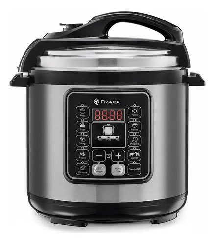 Panela de pressao eletrica digital 6l fmaxx inox 1000w cinza