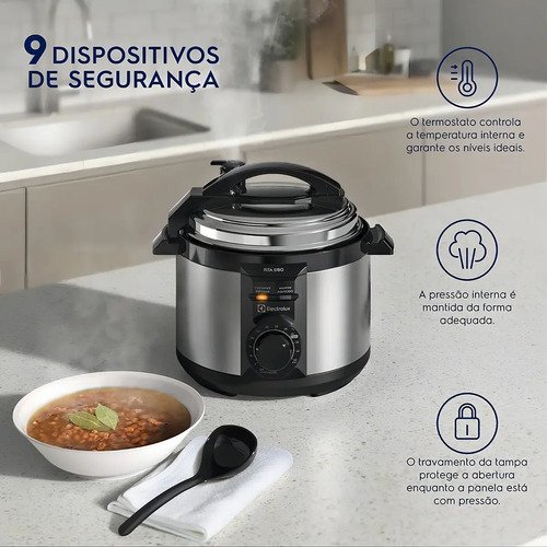 Panela De Pressão Elétrica Electrolux Pce15 3 Litros Cor Inox Preta