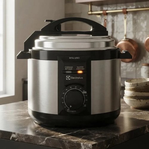 Panela De Pressão Elétrica Electrolux Pce15 3 Litros Cor Inox Preta