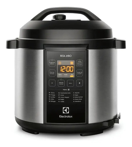 Panela de pressao eletrica electrolux por rita lobo 6l preta