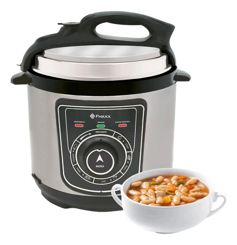 Panela De Pressão Elétrica Fmaxx Chef 4 Litros 800w Prateado 60hz