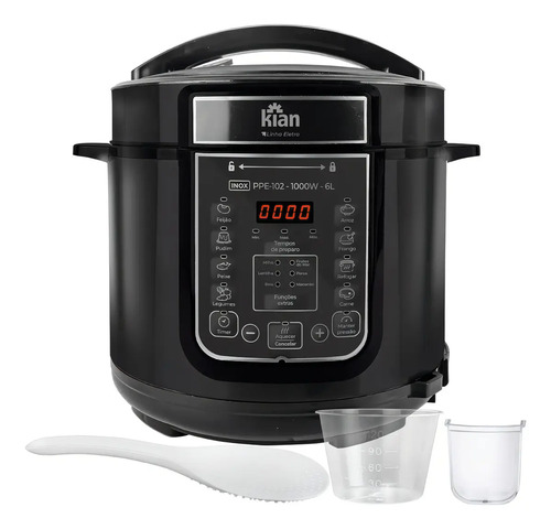 Panela de pressao eletrica ppe 102 6 litros kian preto