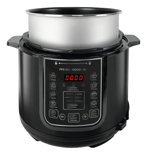 Panela De Pressão Elétrica Ppe-102 6l, Kian, Preto -