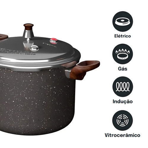Panela De Pressão Fechamento Externo Presscook Grafito 4,2l - Mimo Style