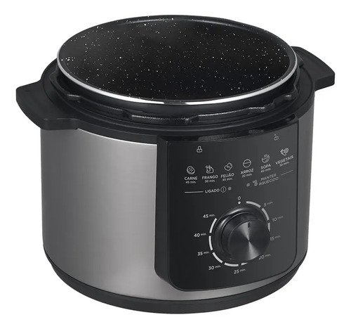 Panela De Pressão Mecânica Preta E Inox 4l Midea Cor Cinza