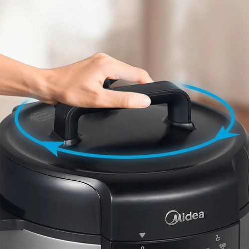 Panela De Pressão Mecânica Preta E Inox 4l Midea Cor Cinza