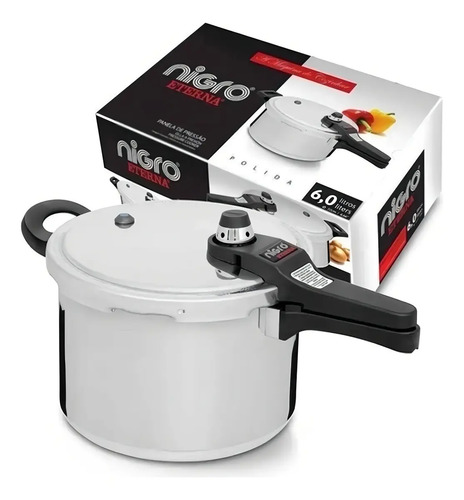Panela de pressao nigro eterna polida 097103 6l prateado 1 u
