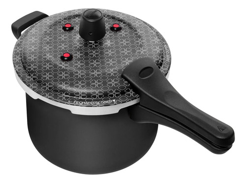 Panela de pressao patolux 5l antiaderente aluminio preto fec