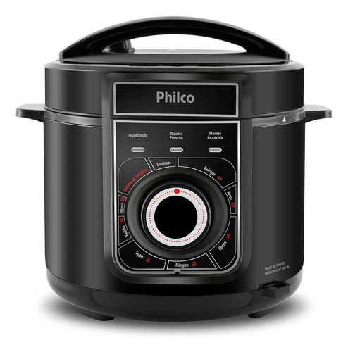 Panela De Pressão Philco Ppp02pi Inox Multifuncional 5l Cor Preto