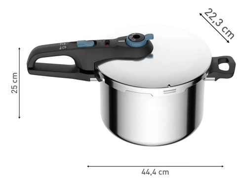 Panela De Pressão Rochedo Inox Trendy 6 litros Fechamento Externo Com Cesta De Vapor