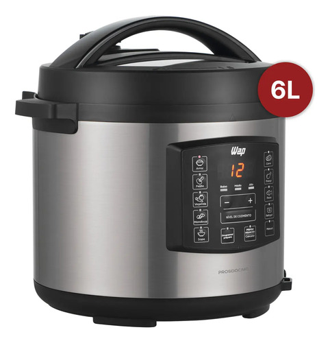 Panela de pressao wap wppe1 eletrica 6 litros com painel dig