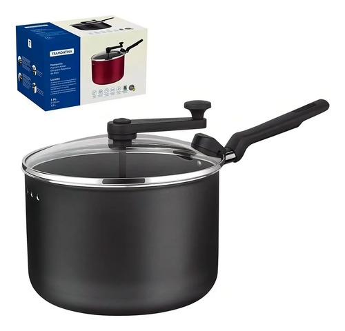 Panela Pipoqueira Tramontina 3,5l Faz Pipoca Doce/salgada Cor Preto