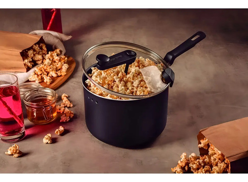 Panela Pipoqueira Tramontina 3,5l Faz Pipoca Doce/salgada Cor Preto