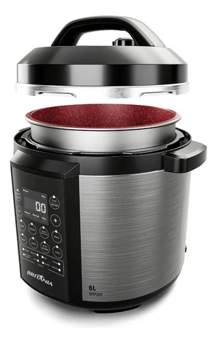 Panela Pressão Britânia Bpp06p Preto Com Inox