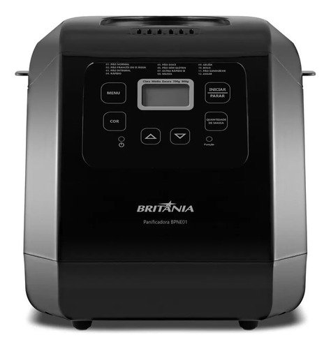 Panificadora britania digital 12 programas 3l bpne01