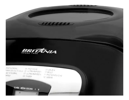 Panificadora Multipane 12P Com Função Timer e Antiaderente Potência de 550W Cor Preto Britânia