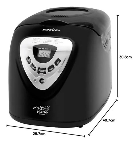 Panificadora Multipane 12P Com Função Timer e Antiaderente Potência de 550W Cor Preto Britânia