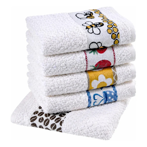 Pano de prato atoalhado atacado laune gourmet kit com 5 peca 1