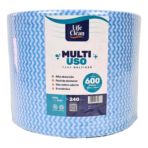 Pano multiuso limpeza perfex picotado 600 panos azul 1