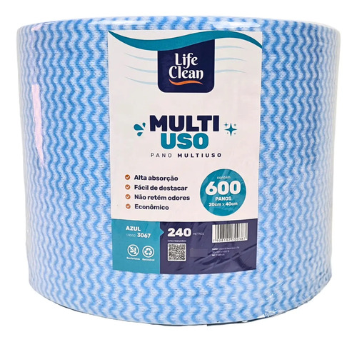 Pano Multiuso Limpeza Perfex Picotado 600 Panos Azul