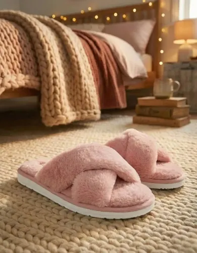 Pantufa feminina chinelo de quarto macio e aconchegante