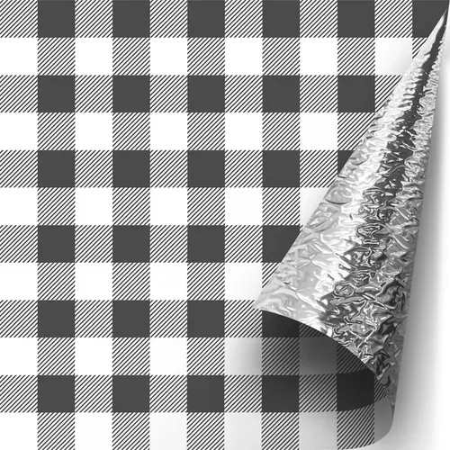 Papel Acoplado Térmico Xadrez Preto Para Lanches 1000 Un