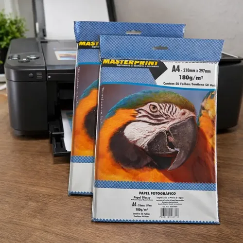 Papel Fotográfico 180g Glossy A4 Masterprint Kit 200 Folhas