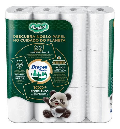 Papel Higiênico Familiar Folha Dupla 24 Rolos