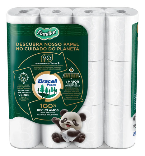 Papel Higiênico Familiar Folha Dupla 24 Rolos