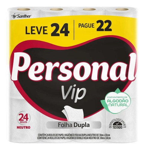 Papel higienico folha dupla 30m l24p22 personal