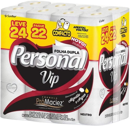 Papel Higiênico Folha Dupla 30m L24p22 Personal