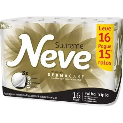 Papel higienico neve supreme folha tripla