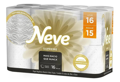 Papel Higiênico Neve Supreme Folha Tripla