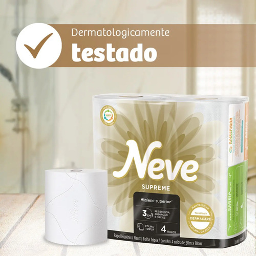 Papel Higiênico Neve Supreme Folha Tripla Leve 32 Pague 28