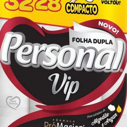 Papel Higiênico Personal Vip Folha Dupla Neutro L32p28 Rolos