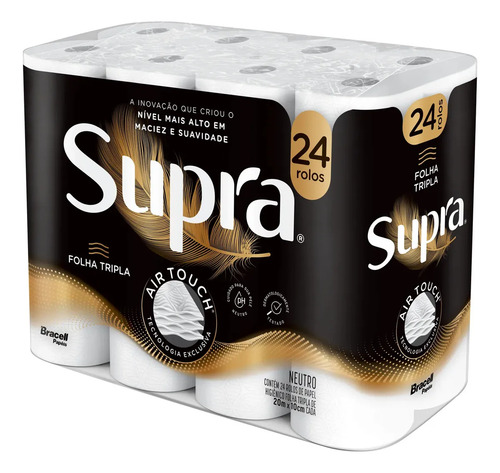 Papel higienico supra folha tripla 24 rolos