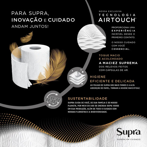 Papel Higiênico Supra Folha Tripla 24 Rolos