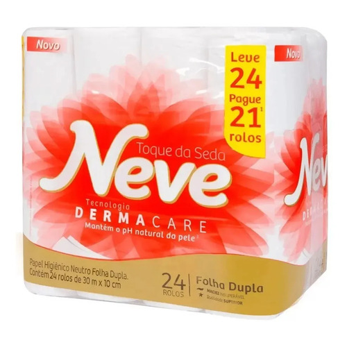 Papel higienico toque de seda folha dupla 24 unidades neve 1 1