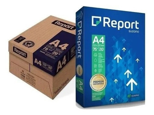 Papel sulfite a4 75g premium report caixa com 5 resmas 2500
